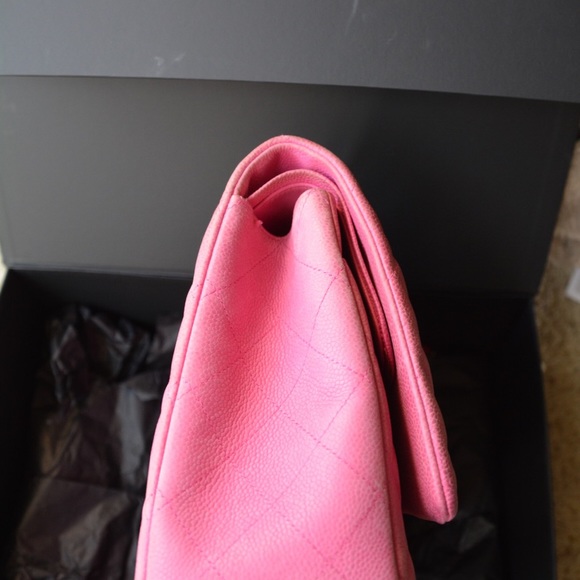 SOLD!! CHANEL Maxi double flap pink matte caviar - Picture 7 of 8
